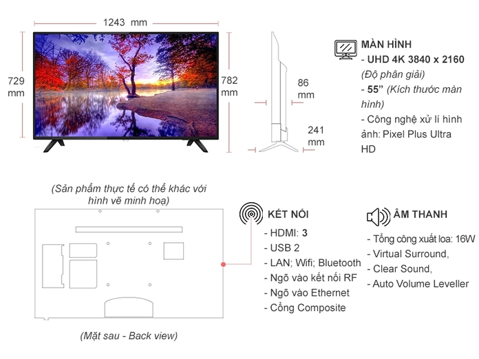 Smart Tivi Philips 4K 55 inch 55PUT6103S/67