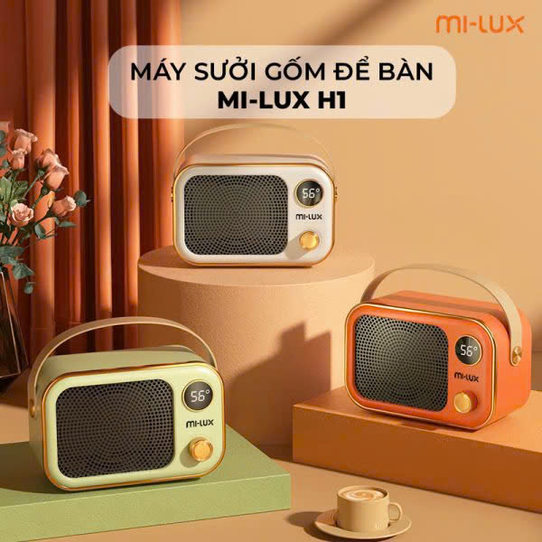 Máy sưởi mini gốm Mi-lux H1 1200W quạt sưởi tiết kiệm điện – sưởi ấm thông minh 2024