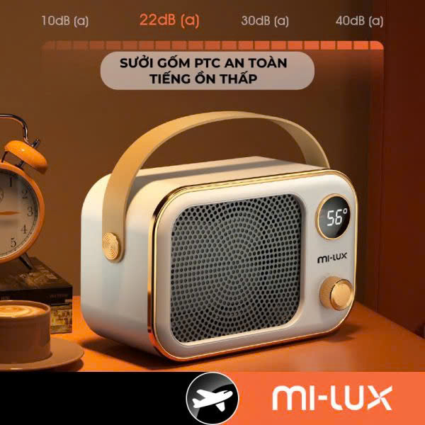 Máy sưởi mini gốm Mi-lux H1 1200W quạt sưởi tiết kiệm điện – sưởi ấm thông minh 2024