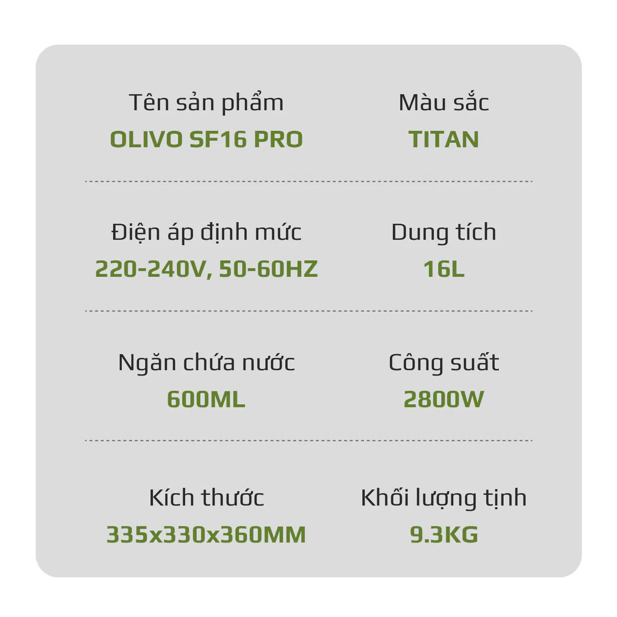 Nồi Chiên Hấp Đa Năng OLIVO SF16 PRO 2025