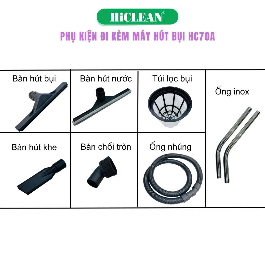 Máy hút bụi hút nước công nghiệp HICLEAN HC70