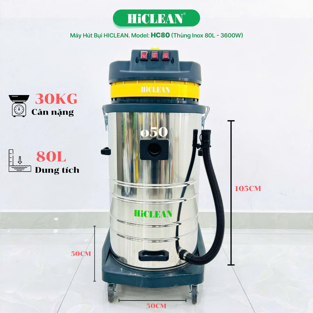 Máy hút bụi công nghiệp HiClean HC80