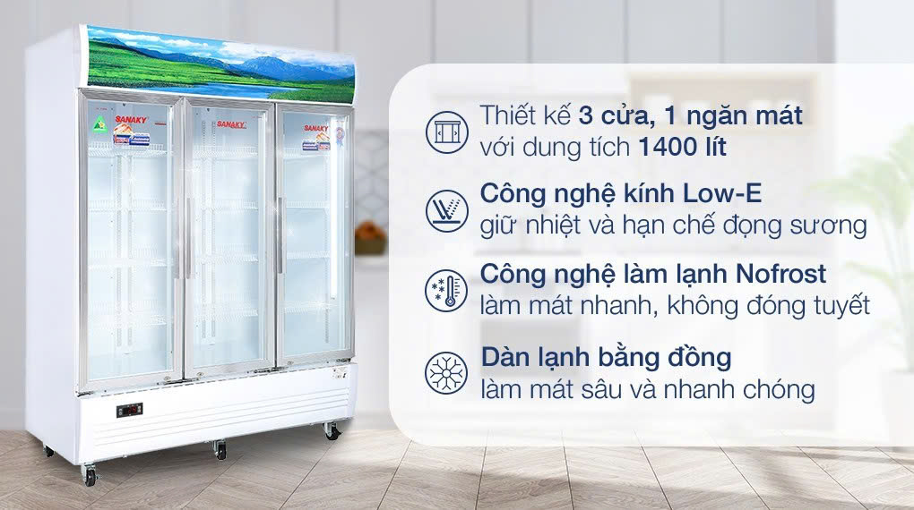 Tủ mát Sanaky 1520L VH-1520HP