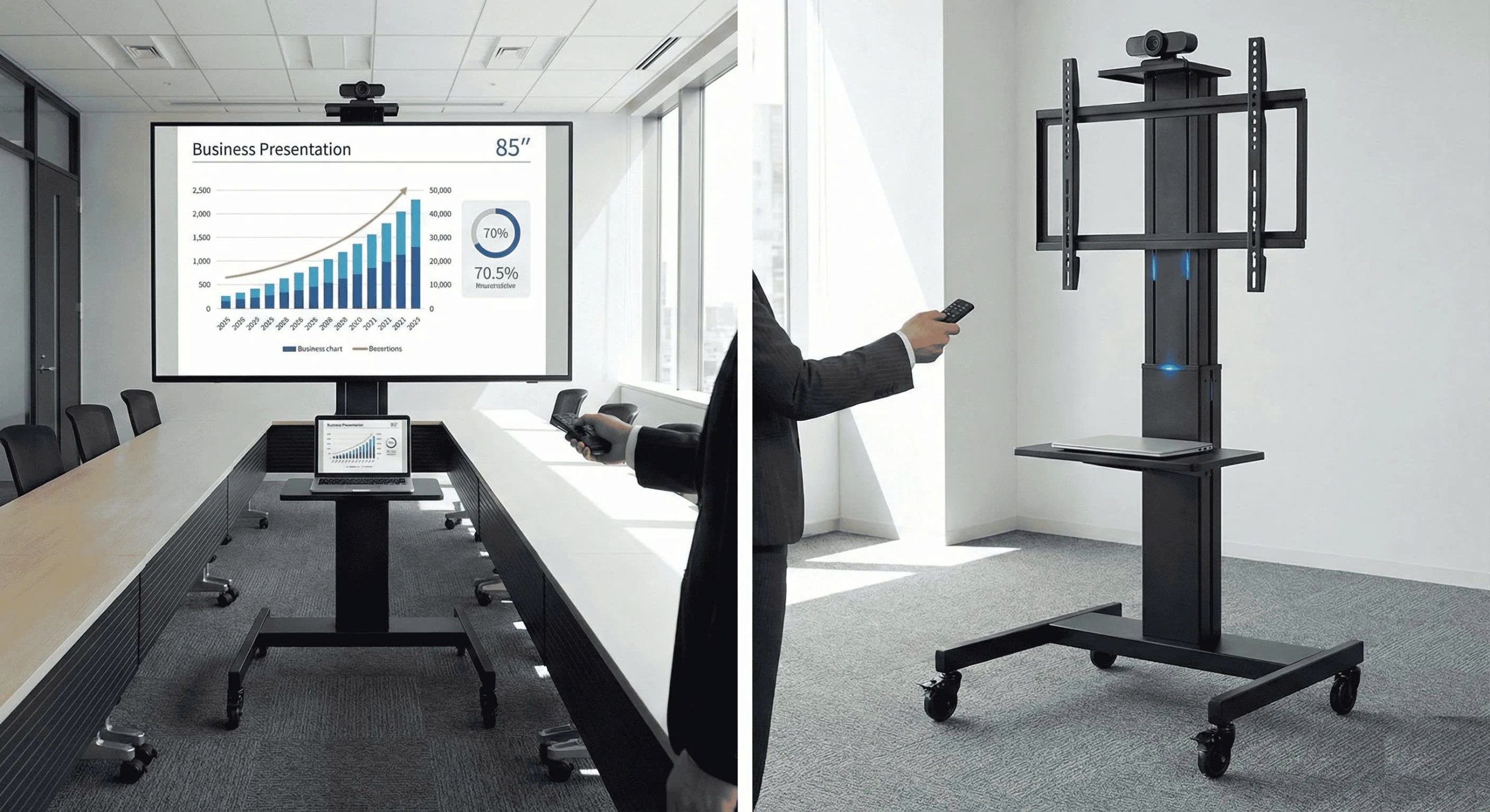 Giá Treo Tivi Di Động Điện Tử NB-T70 (75 - 100 Inch)