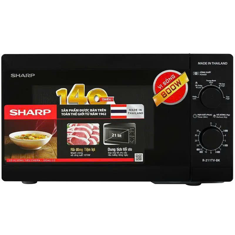 Lò vi sóng 21L Sharp R-211TV-BK