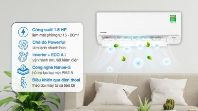 Điều hòa Panasonic 1 chiều Inverter 12.000BTU CS-PU12CKH