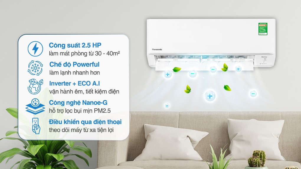 Điều hòa Panasonic 1 chiều Inverter 21.300BTU CS-PU24CKH-8D