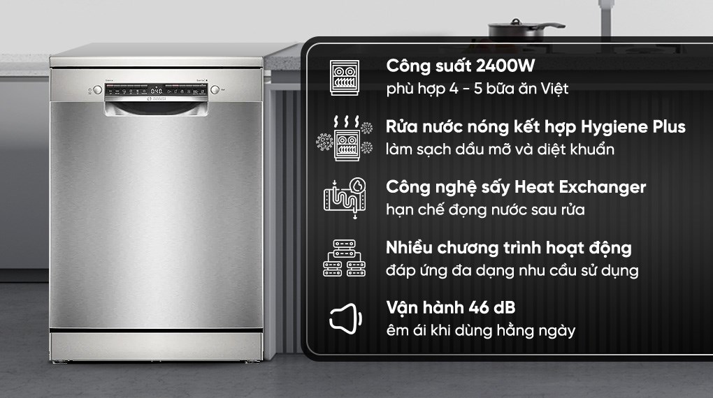 Máy rửa bát độc lập Bosch SMS4EVI04E