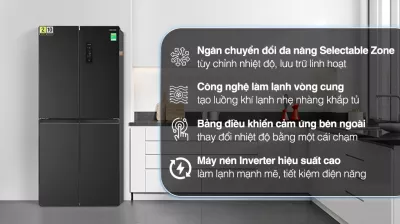 Tủ lạnh Hitachi Inverter 466 lít Multi Door HR4N7522DSDXVN