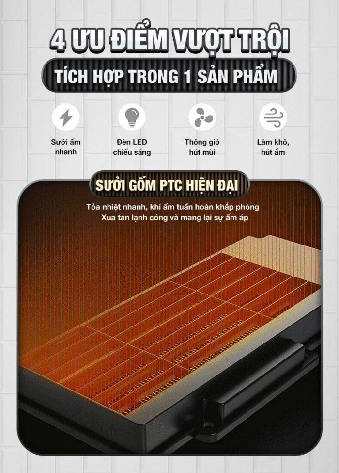 Đèn điều hoà phòng tắm cao cấp Enic S100