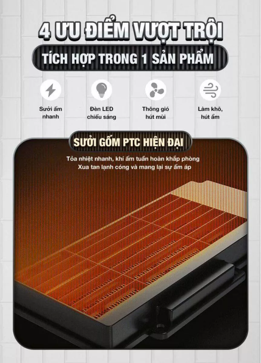 Đèn điều hoà phòng tắm cao cấp Enic S100