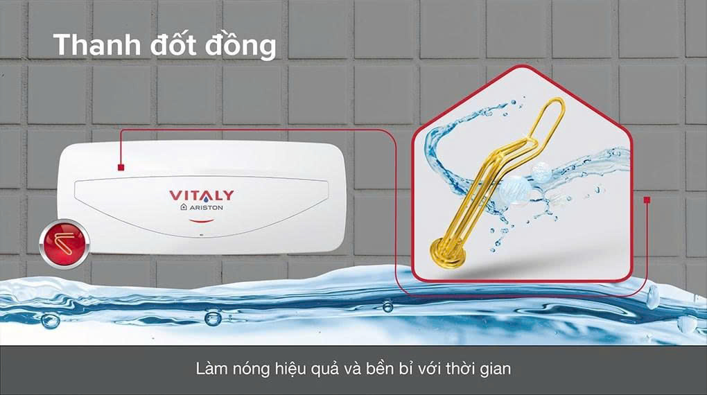 nước nóng gián tiếp Ariston 20 lít 2500W VITALY 20 SLIM 2.5 FE