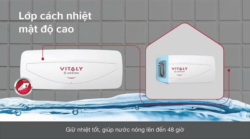 nước nóng gián tiếp Ariston 20 lít 2500W VITALY 20 SLIM 2.5 FE