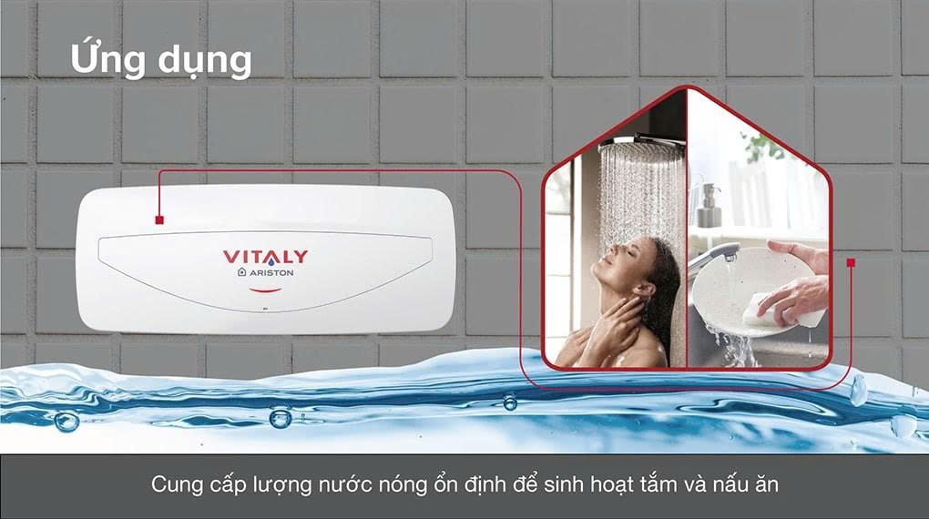 nước nóng gián tiếp Ariston 20 lít 2500W VITALY 20 SLIM 2.5 FE