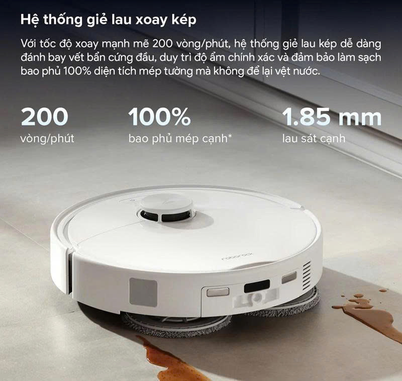 Robot hút bụi lau nhà Roborock Qrevo 2 Pro-Trắng