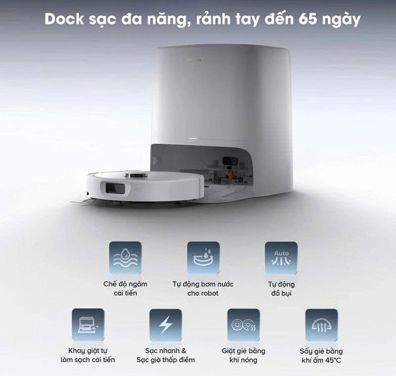 Robot hút bụi lau nhà Roborock Qrevo 2 Pro-Trắng