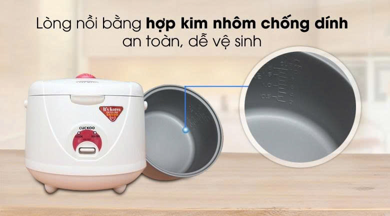 Nồi cơm điện cơ 1,8L Cuckoo CR-1021(đỏ/trắng)