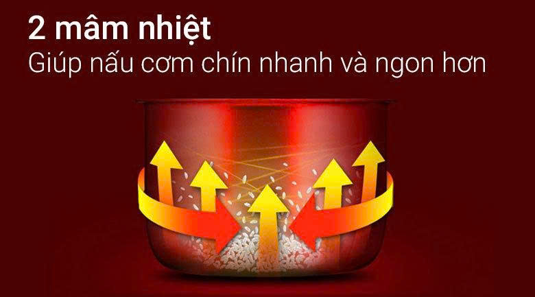 Nồi cơm điện cơ 1,8L Cuckoo CR-1021(đỏ/trắng)