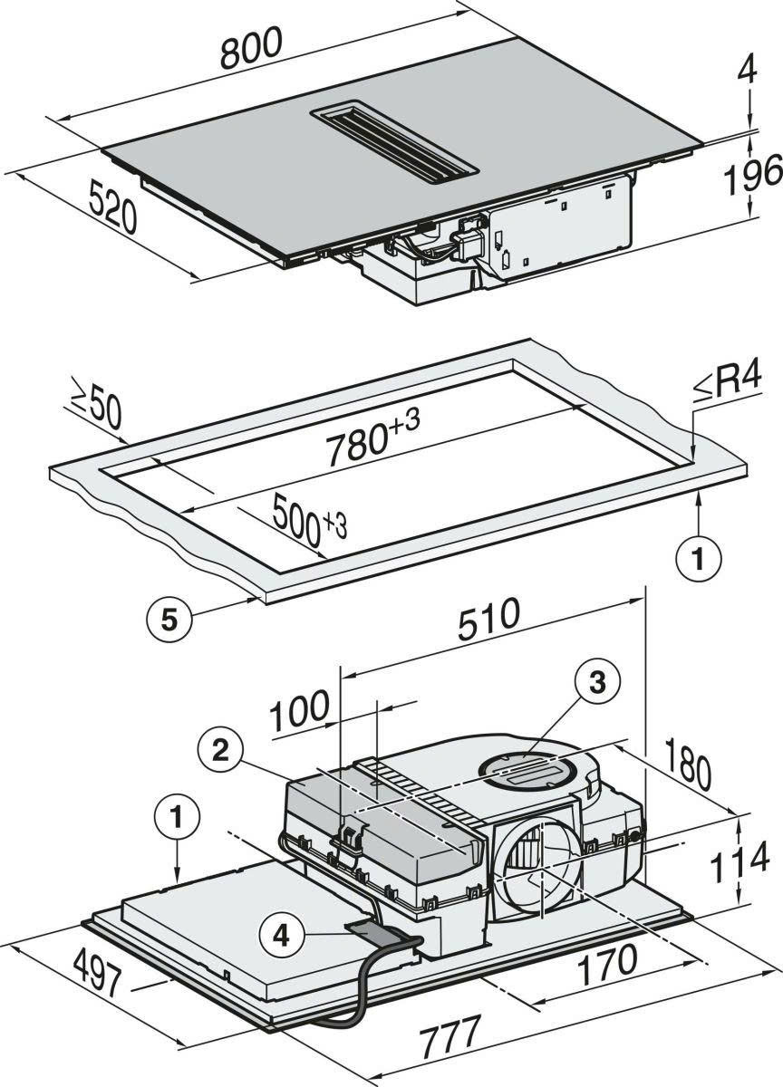 Bếp từ + Hút mùi đảo KMDA 7473-1 FL-U Silence