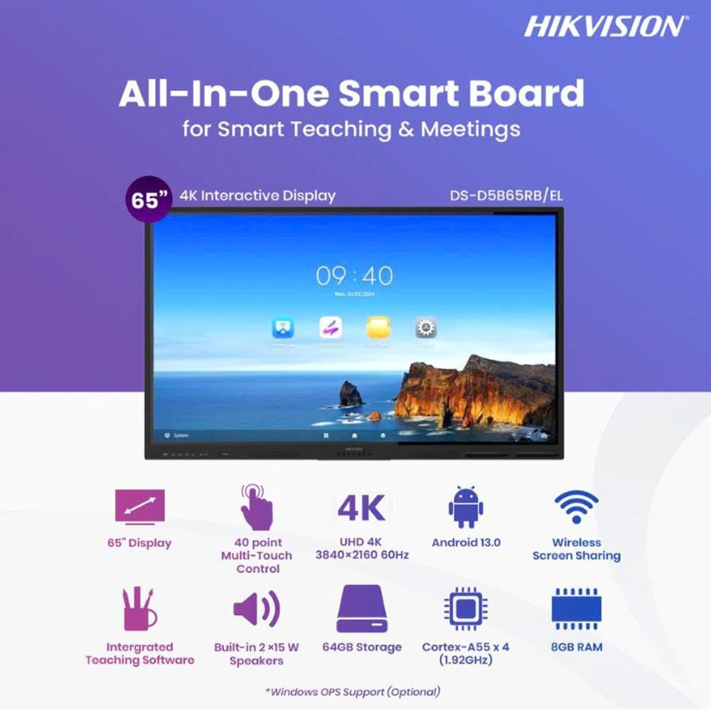 Màn Hình Tương Tác Thông Minh 65" Hikvision DS-D5B65RB/EL