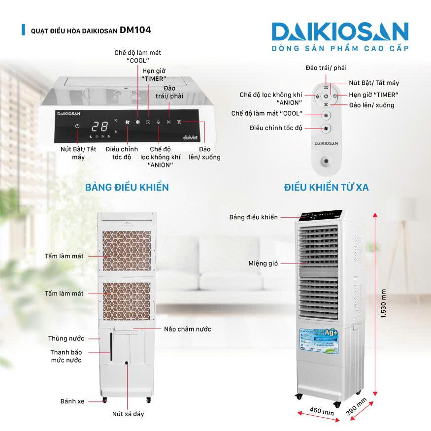 Quạt điều hoà Daikiosan DM104