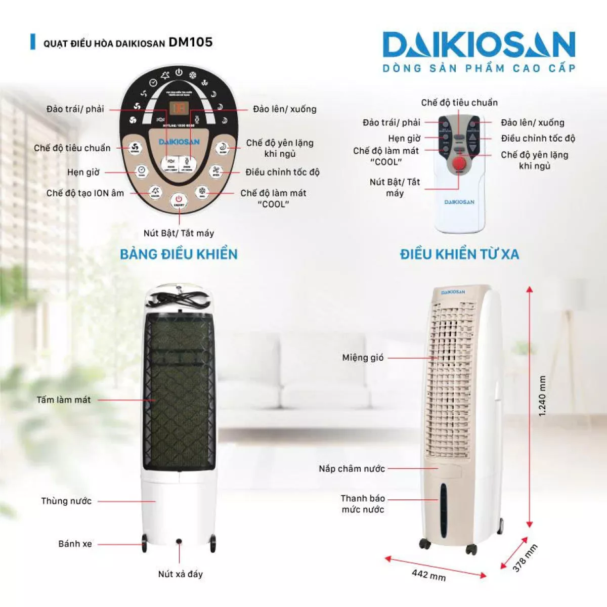 Quạt điều hòa Daikiosan DM105
