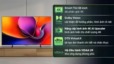 Smart Tivi Hisense 4K 58 inch 58A6Q