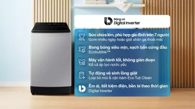 Máy giặt Samsung Ecobubble Inverter 12.5 kg WA40F12E4LSV