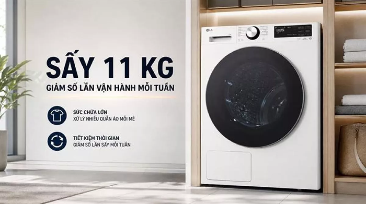 Máy sấy bơm nhiệt LG 11 kg RX11VHP5W