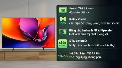 Smart Tivi Hisense 4K 43 inch 43A6Q
