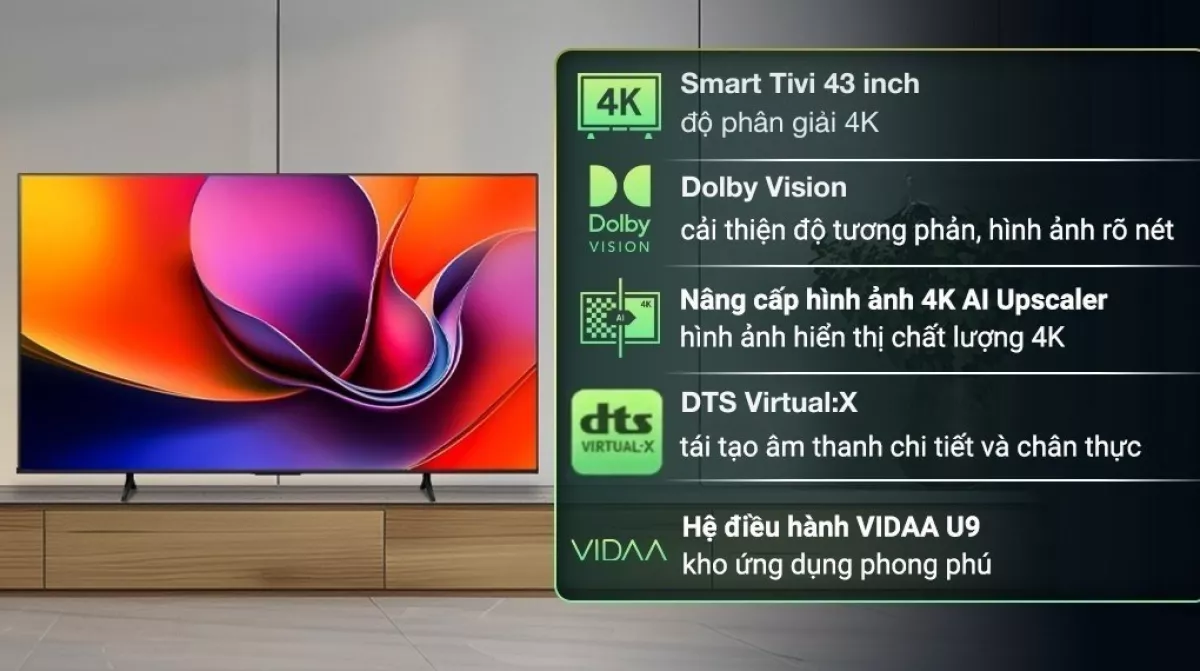 Smart Tivi Hisense 4K 43 inch 43A6Q