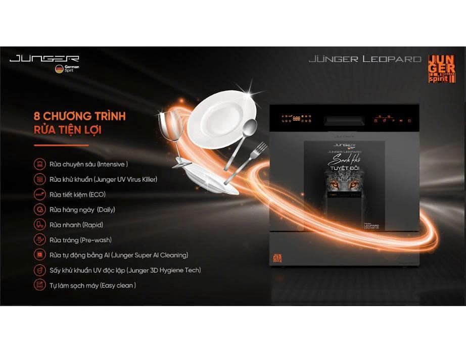 Máy rửa bát Junger Leopard DWJ-136-VG