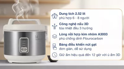 Nồi cơm nắp gài Cuckoo 2.52 lít CR-1415
