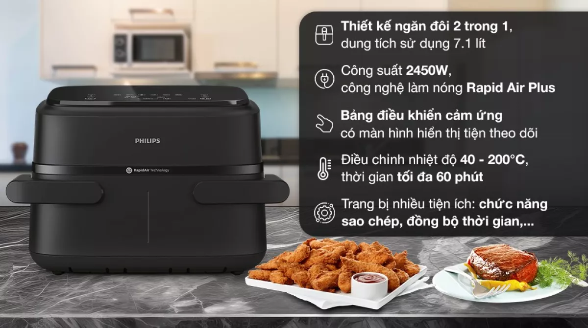 Nồi chiên không dầu Philips 7.1 lít NA150/00