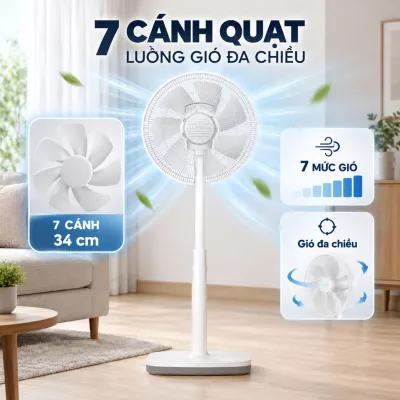 Quạt cây LUMIAS 7 cánh F08 PRO Trắng 28W