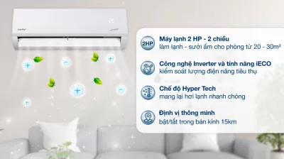 Máy lạnh 2 chiều Comfee Inverter 2 HP CFS-18VHAFF