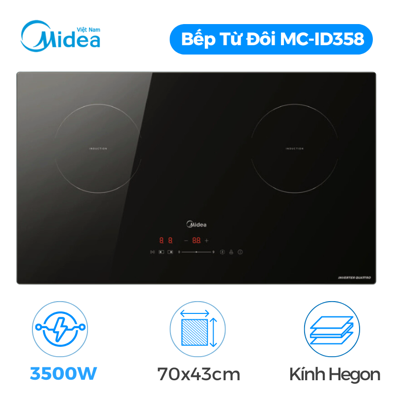 Bếp điện từ đôi Midea MC-ID358, 3500W