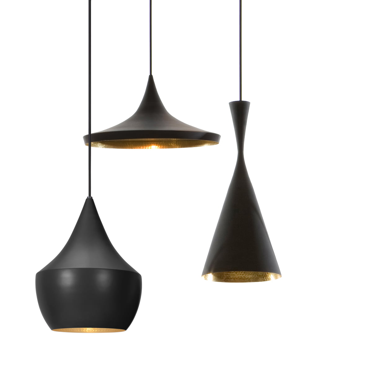Tom-Dixon-Beat-Light-Pendelleuchten-3er-Gruppe-schwarz