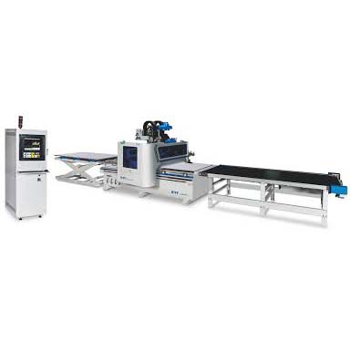 Máy CNC trung tâm 2 đầu dao 1 ổ khoan - Tự động thay dao, tự động dán nhãn