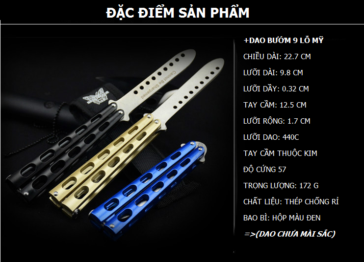 DAO BƯỚM 9 LỖ AMERICAN