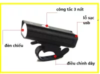 Đèn pin siêu sáng xe đạp 1 bóng có sạc usb
