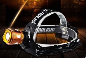 Đèn pin đội đầu soi cá ánh sáng trắng và xanh