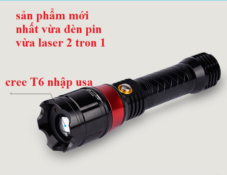 Đèn pin siêu sáng và laser tia đỏ 2 trong 1