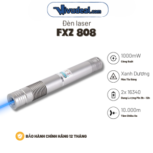 Đèn Laser FXZ 808 Tia Xanh Dương | Công Suất Cao 1000mW | Tầm Chiếu Xa 10.000m