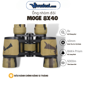 Ống Nhòm Đôi MOGE 8x40 | Độ Phóng Đại 8x | Hệ Lăng Kính BAK4 | Tầm Quan Sát 10.000m