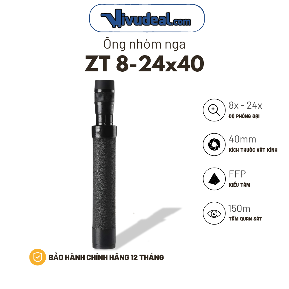 Ống Nhòm Nga ZT 8-24x40 | Độ Phóng Đại Zoom 8x - 24x | Phủ Đa Lớp FMC | Tầm Quang Sát 10.000m