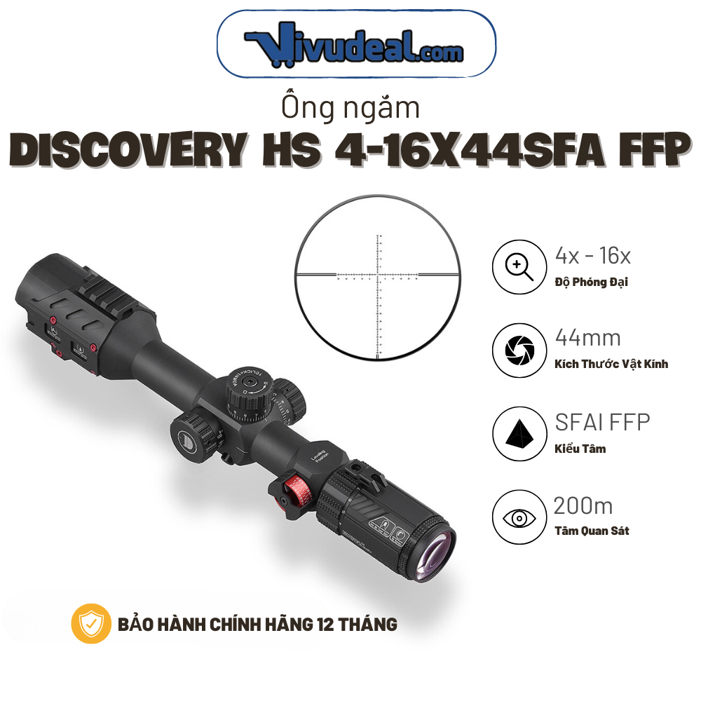 Ống Ngắm Discovery HS 4-16x44SFAI FFP | Tâm Khắc Kính FFP | Lưới Tổ Ong Chống Chói | Tầm Nhìn 200m