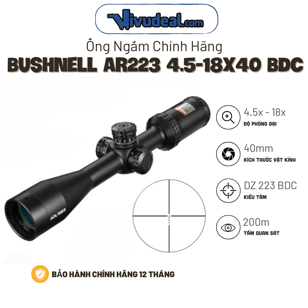 Ống Ngắm Chính Hãng Bushnell AR223 4.5-18x40 (Drop Zone-223 BDC)