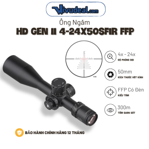 Ống Ngắm Discoveryopt HD GEN II 4-24x50SFIR FFP Zero Stop (34mm)