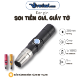 Đèn Pin Ánh Sáng Tím 365nm | Sạc USB Tiện Lợi | Đèn Tia Cực Tím Kiểm Tra Tiền Giả, Giấy Tờ,